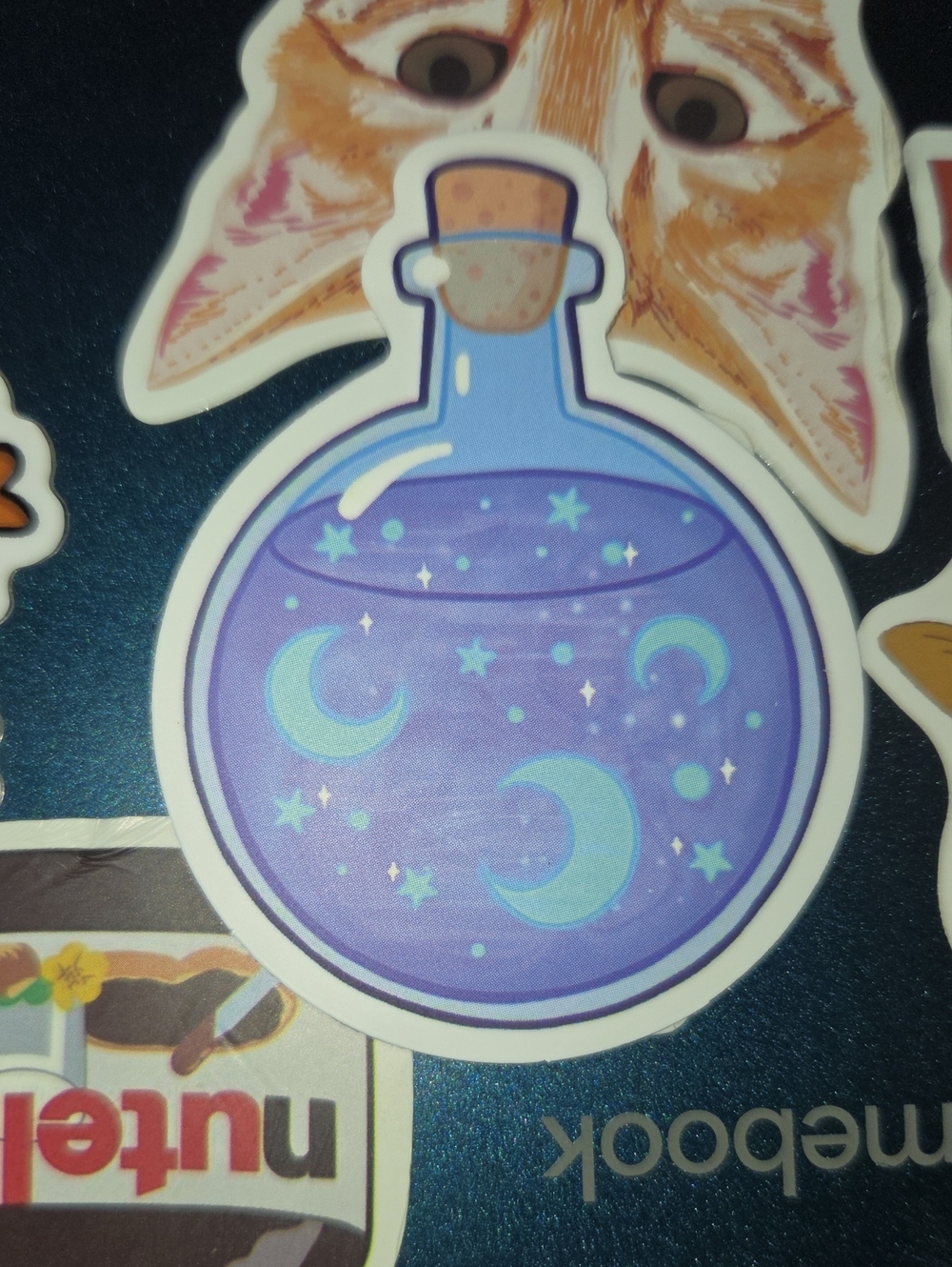 Mystic Moon Potion Bottle Sticker - Blue